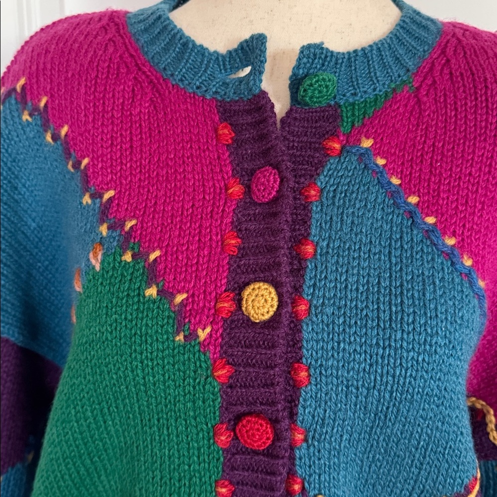 Susan Bristol Multicolor Patchwork Cardigan - Picture 6 of 6